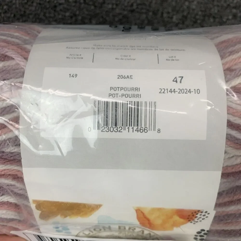 Lot Of 2 Lion Brand Bundle Of Love Yarn-Potpourri Worsted 11oz 688yds Ea - Picture 5 of 5